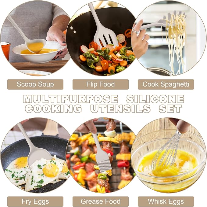 E-far Silicone Cooking Utensils Set, Silicone Kitchen Tools - Image 3