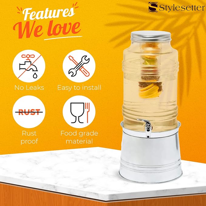 Style Setter Glass Drink Dispenser - Image 2