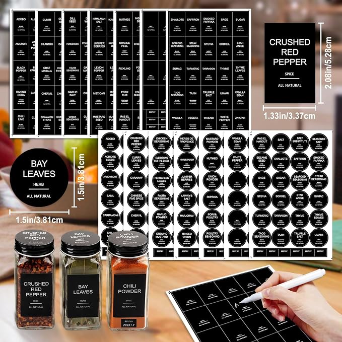 AISIPRIN 24 Pcs Glass Spice Jars - Image 4