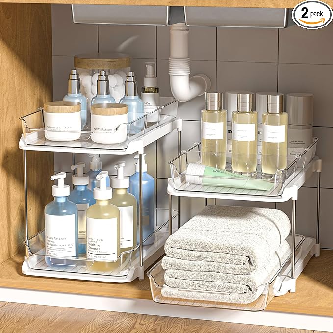 Delamu 2-Tier Multi-Purpose Bathroom Under Sink Organizers and Storage by DELAMU
