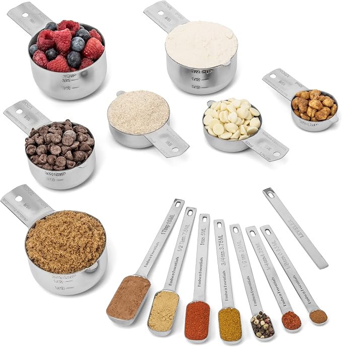Hudson Essentials Stainless Steel Measuring Cups and Spoons Set - Image 2