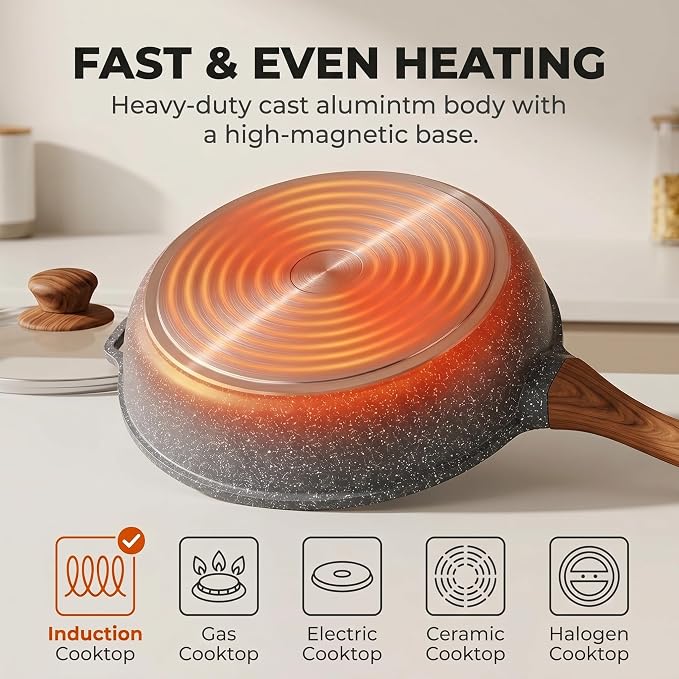 YASHE 12 Inch Nonstick Saute Pan - Image 4