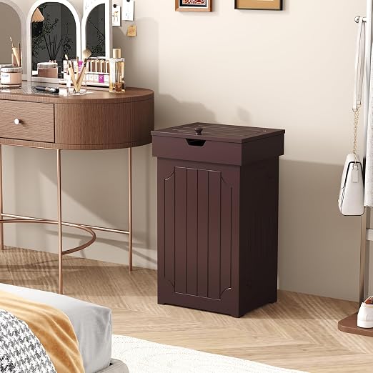 Function Home Trash Can Cabinet, 13 Gallon Kitchen Garbage Can, Wood Recycling - Image 9