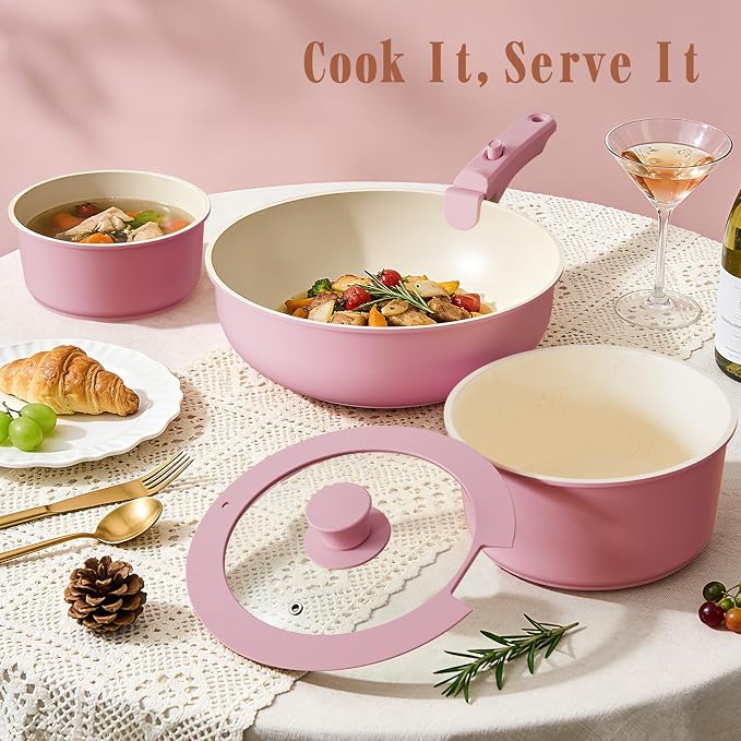 Umite Chef Pots and Pans Set Non Stick, RV Kitchen Cooking Set - Image 8