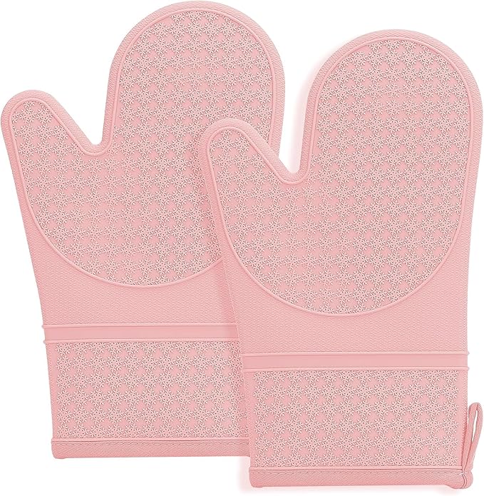 Hovico Silicone Oven Mitts, Heat Resistant 500F Kitchen Mitts 2PCS, 11.6" by Hovico