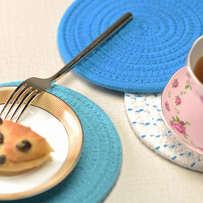 Kitchen Pot Holders Set Trivets Set 100% Pure Cotton Thread Weave Hot Pot - Image 8