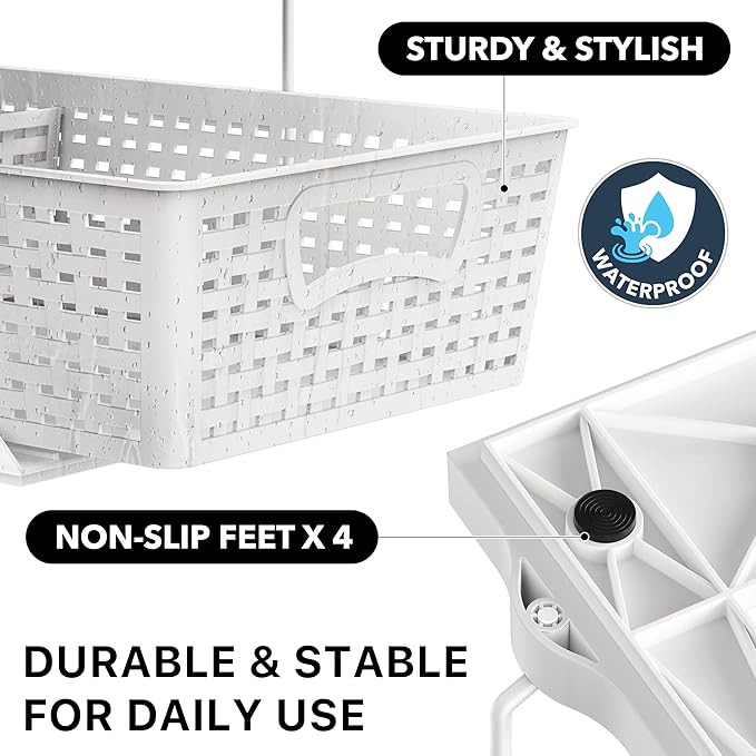 Simple Houseware 2 Tier Bathroom Organizer Tray Pull-Out Sliding Drawer - Image 5