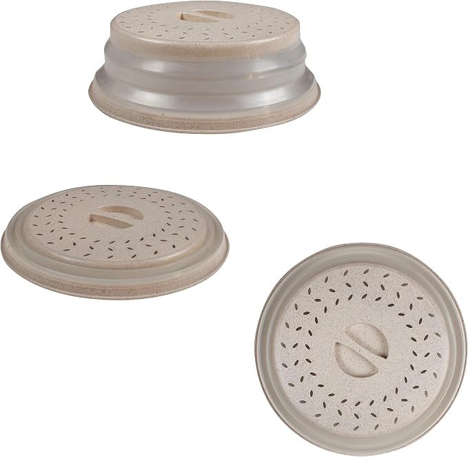 Handy Gourmet Beige Eco-Collapsible Splatter Shield-Keeps Microwave Clean - Image 2
