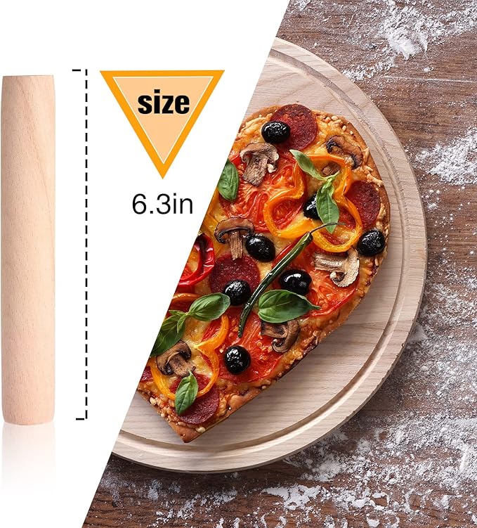 Patelai 10 Pieces Small Wooden Rolling Pin, Dumpling Dough Roller Wooden Mini - Image 3