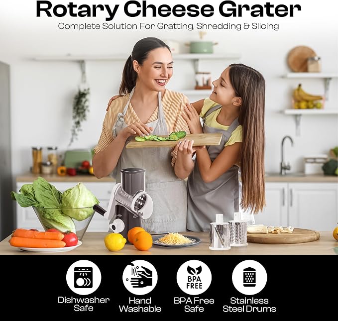 Rotary Cheese Grater Hand Crank - Image 7