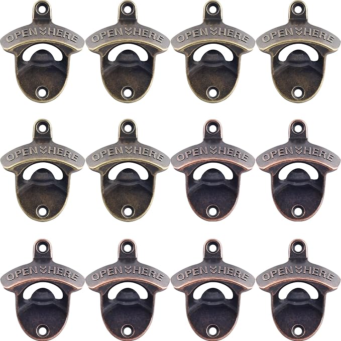12 PCS Beer Bottle Opener Wall Mount, Post Mount Bottle Cap Openers Bulk by Wallmountedbottleopener