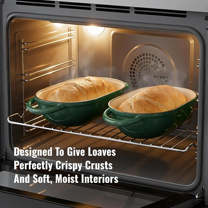 2 QT Oval Dutch Oven for Bread Baking, Enamelled Cast Iron Bread Oven for - Image 5