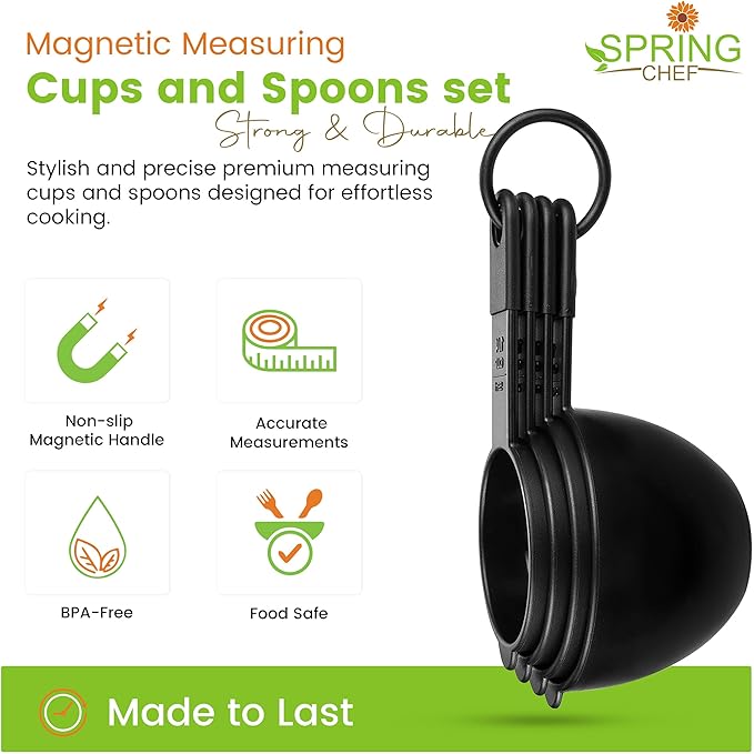 Spring Chef Magnetic Measuring Cups and Spoons Set of 9, Nesting Kitchen Tool - Image 4