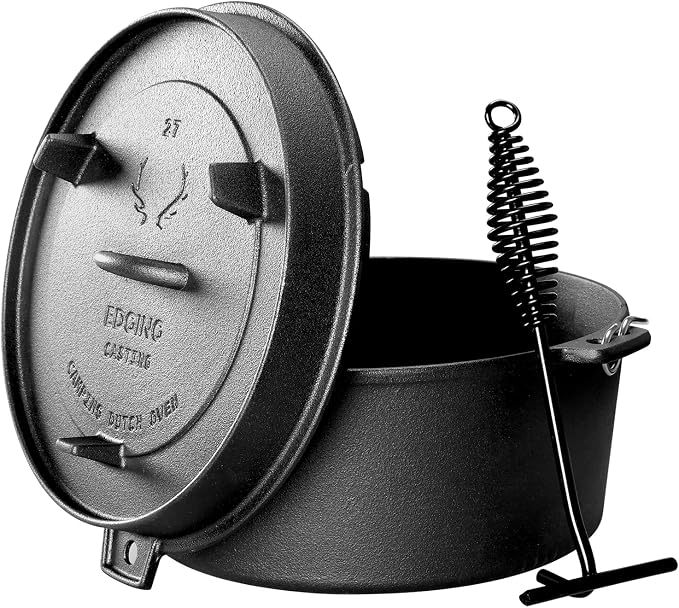 EDGING CASTING Pre-Seasoned Cast Iron Camping Dutch Ovens, Outdoor Camping - Image 5