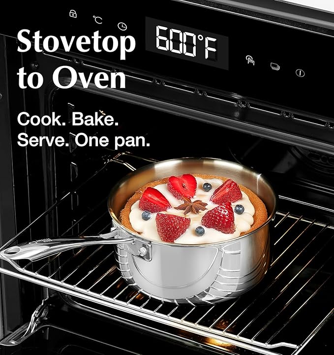 KOCH SYSTEME CS Triply Stainless Steel Saucepan Set, 1QT & 2QT & 3QT Stainless - Image 3