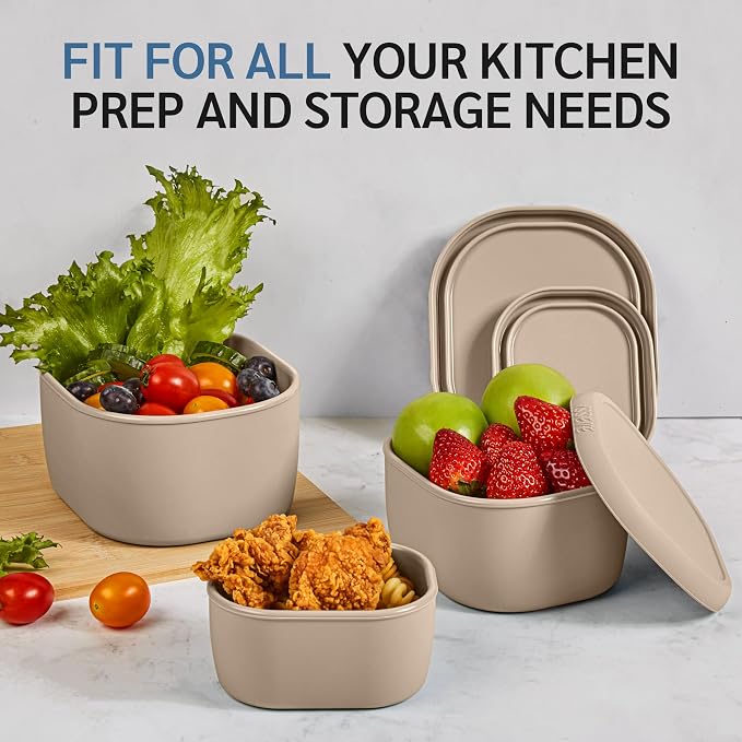ISSEVE 12Pcs/Set Nesting Silicone Food Storage Containers - Image 5