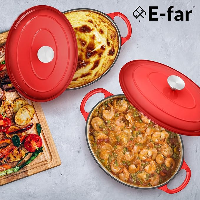 E-far 5QT Oval Dutch Oven Pot - Image 8