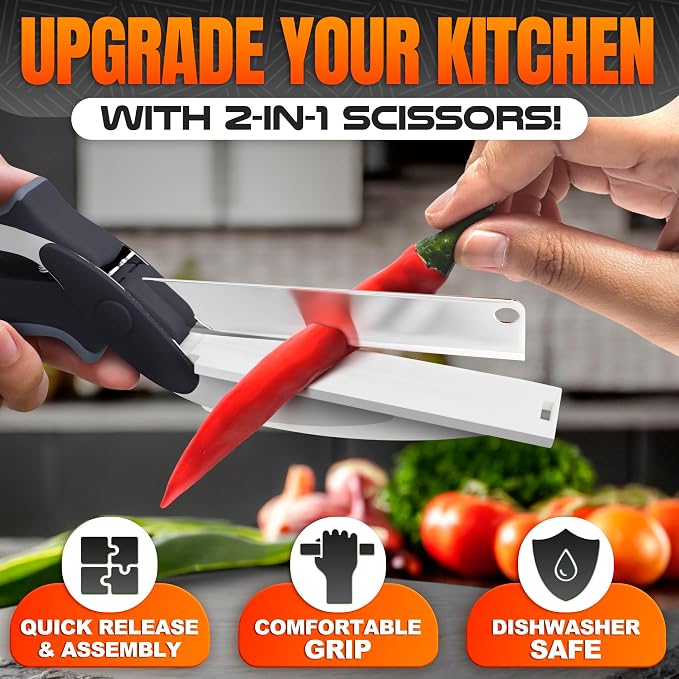 2 in 1 Cutting Board Scissors for Food - Image 4