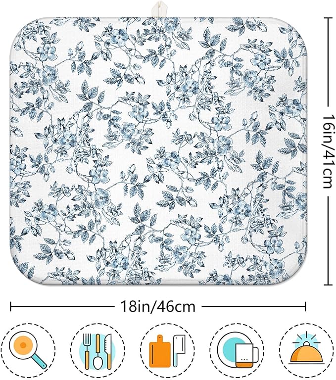 Floral Spring Small Dish Drying Mat - Image 7