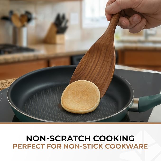 Wooden Spoons for Cooking – 10 Pcs Premium Teak Wooden Utensil Set - Image 5