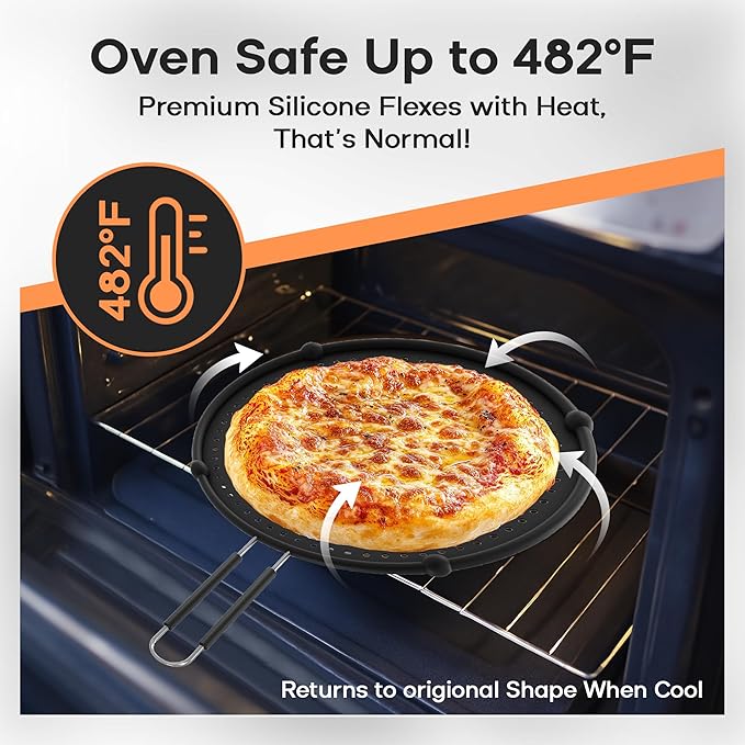 Splatter Screen for Frying Pan | USA Brand | 13-Inch Black, Fit Pans Silicone - Image 5