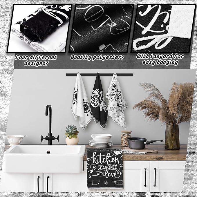 Leinuosen 8 Pcs Cooking Kitchen Decor Accessories Set Farmhouse Towels Oven - Image 5