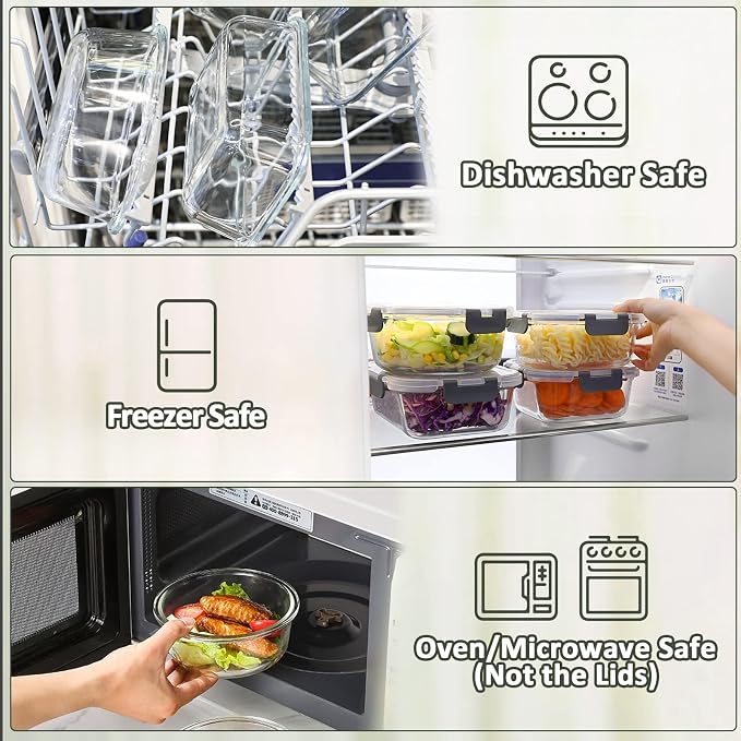 M MCIRCO 30 Pieces Glass Food Storage Containers - Image 4