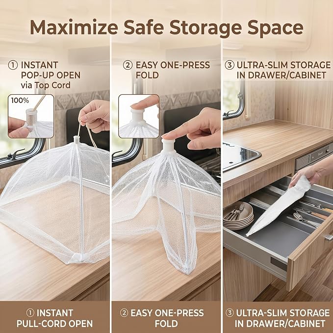 4-Pack Food Cover Mesh Food Tent - Image 4