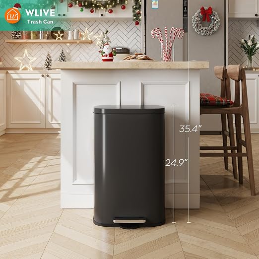 WLIVE 13 Gallon Stainless Steel Trash Can - Image 2