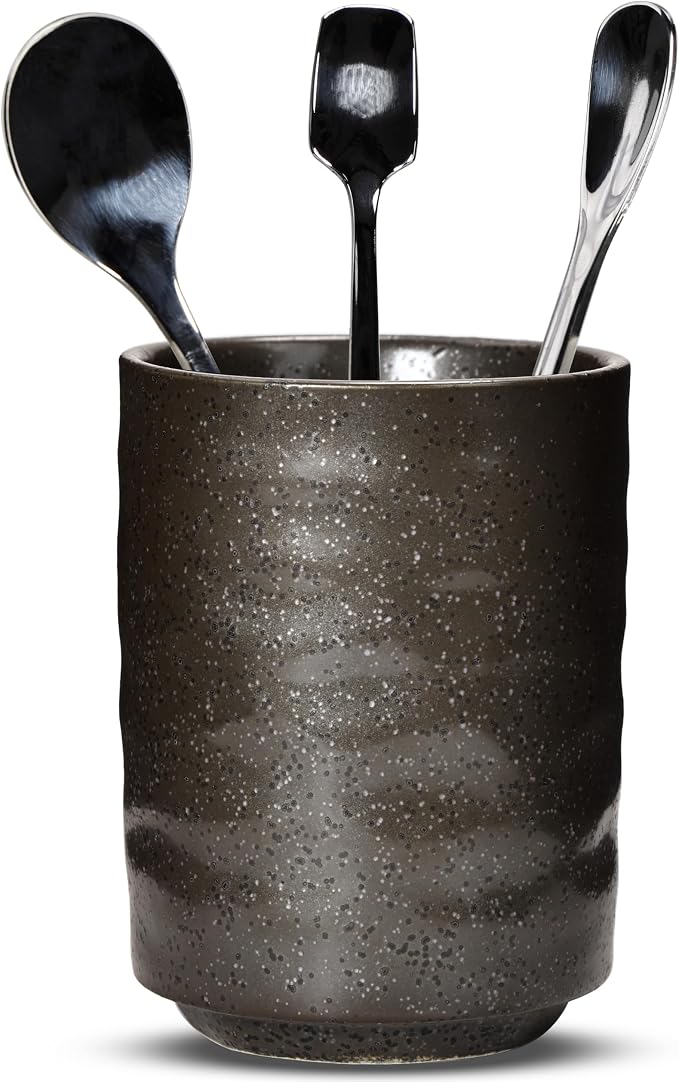 Ceramic Spoon Holder for Coffee Bar, Upright Tea Spoon Holder Cup, Coffee by U-TIMES