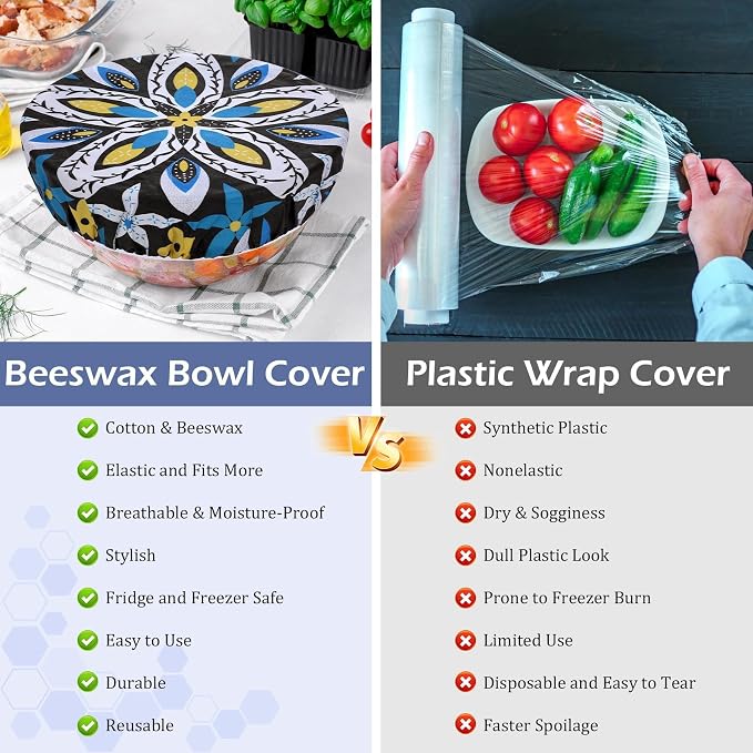 5-Size Reusable Beeswax Bowl Covers - Image 7