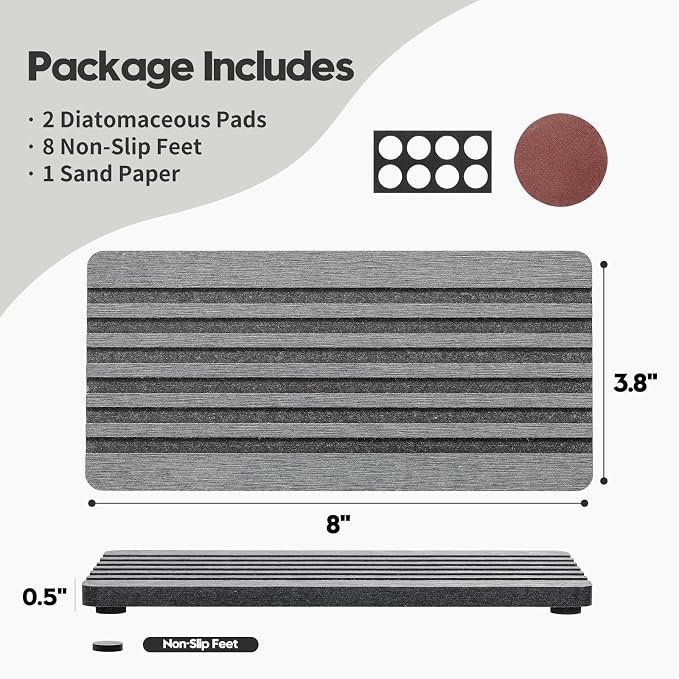 Razborci 2PCS Diatomite Quick Stone Drying Tray Mat - Image 6