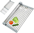 Expandable Roll-UP Dish Drying Rack-Large 304 Stainless Steel Dish Drainer Over by HAYAWEY