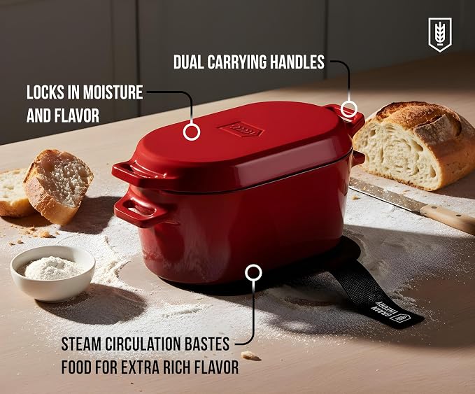 Kook Dutch Oven, for Bread Baking, Sourdough Loaf Pan, Dual Handles, Enameled - Image 4