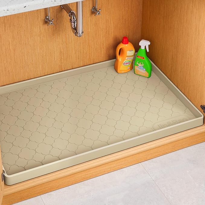 Jin&Bao Waterproof Under Sink Mat 31" x 19", Thick Silicone Mat Cabinet by Jin%26Bao