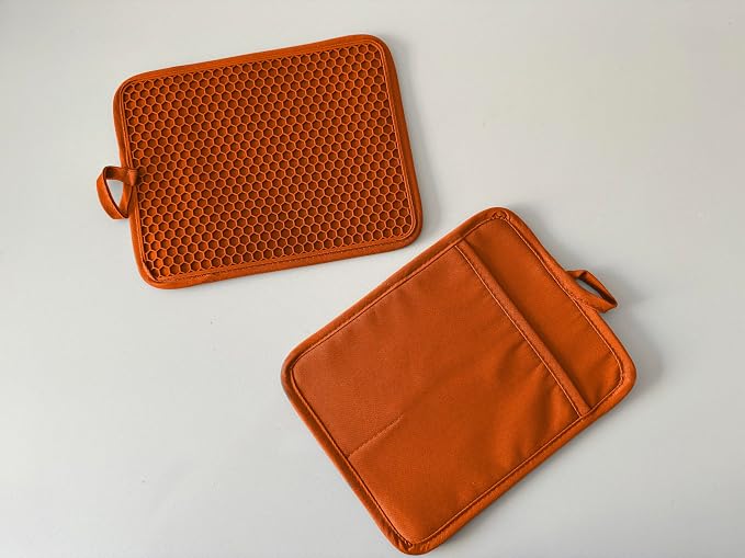 Oven Pot Holder with Pocket Cotton Heat Resistant Coaster Potholder Kitchen Hot - Image 4