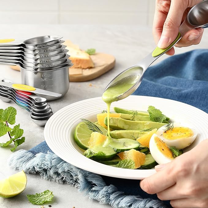 Spring Chef Magnetic Measuring Cups & Spoons Set, Strong N45 Magnets, Heavy - Image 8