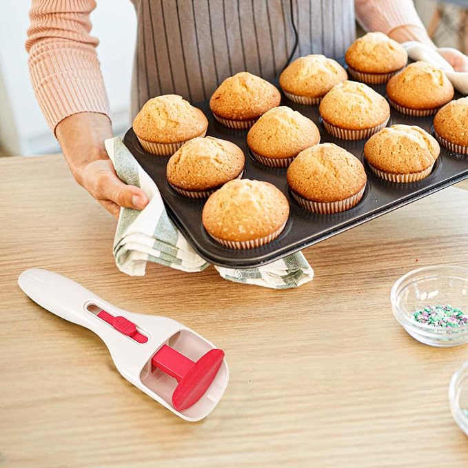 2Pcs Cupcake Scoop Batter Dispenser – One-Touch Sliding Button Dispenses Baking - Image 4