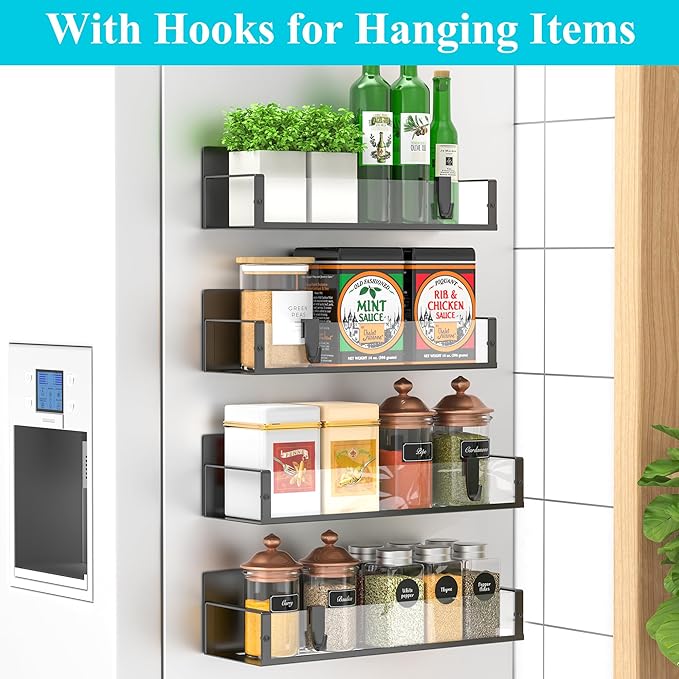 HuggieGems 4 Pack Magnetic Spice Storage Rack Organizer - Image 2