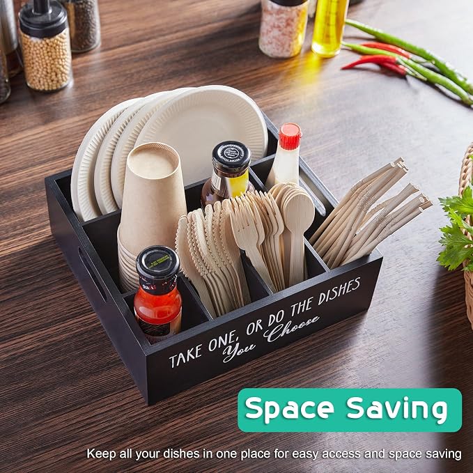 ALELION Paper Plate Dispenser for Countertop - Image 5