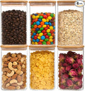 Moretoes 6 Pack 1.2qt Square Glass Storage Containers by Moretoes
