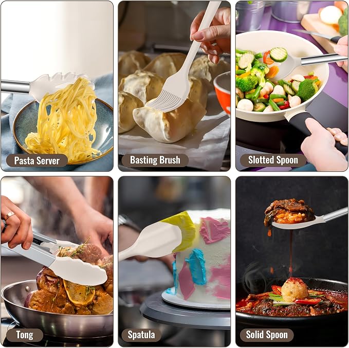 E-far 14 Pieces Silicone Cooking Utensils Set, Kitchen Utensils Set - Image 6