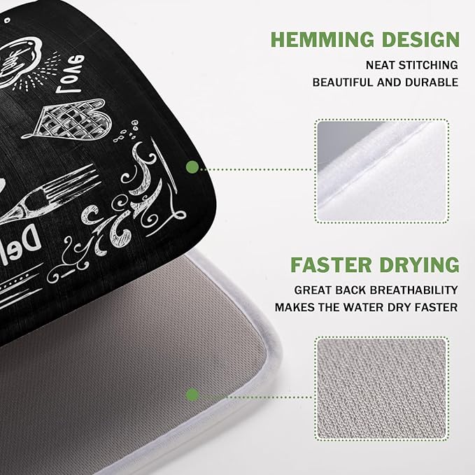 Dish Drying Mats for Kitchen Counter 16 x 18 Inch, Kitchen Drying Mat - Image 4