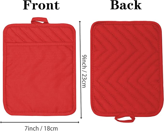 Oven Pot Holder with Pocket Cotton Heat Resistant Coaster Potholder Kitchen Hot - Image 2