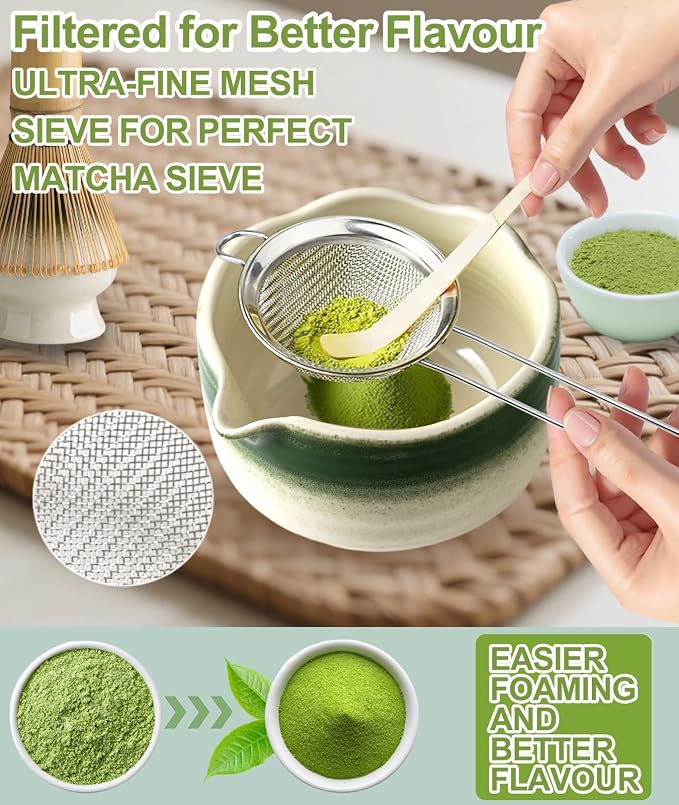 JBER Matcha Whisk Set, Ceramic Matcha Set Includes Bowl, Matcha Whisk and Holder - Image 3