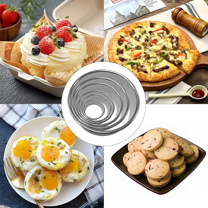 7 Pcs Round Cookie Cutter Set, Baking Tools - Image 5