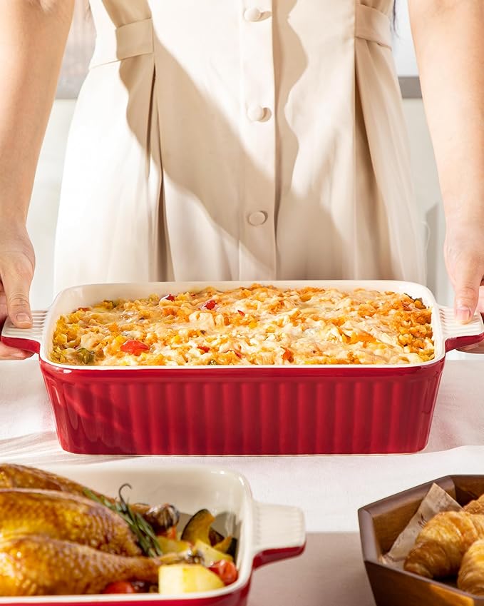 MALACASA 4.4 QT Baking Dish, 9x13 Large Casserole Dish - Image 8