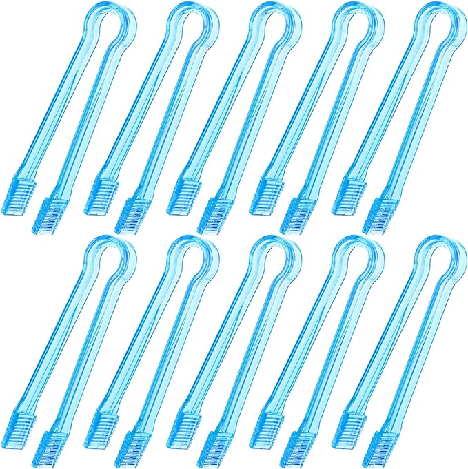 10 Pcs Plastic Buffet Serving Tongs, 6.3 Inches by Hmxpls