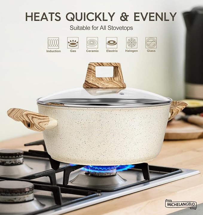 MICHELANGELO 4.3 Quart Nonstick Soup Pot - Image 4