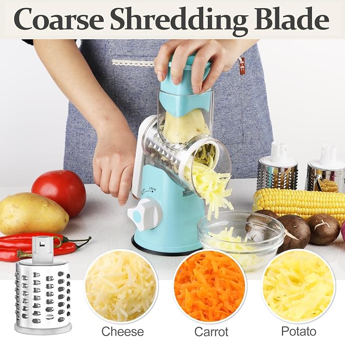 Cambom Rotary Cheese Grater Hand Crank Cheese Shredder - Image 3